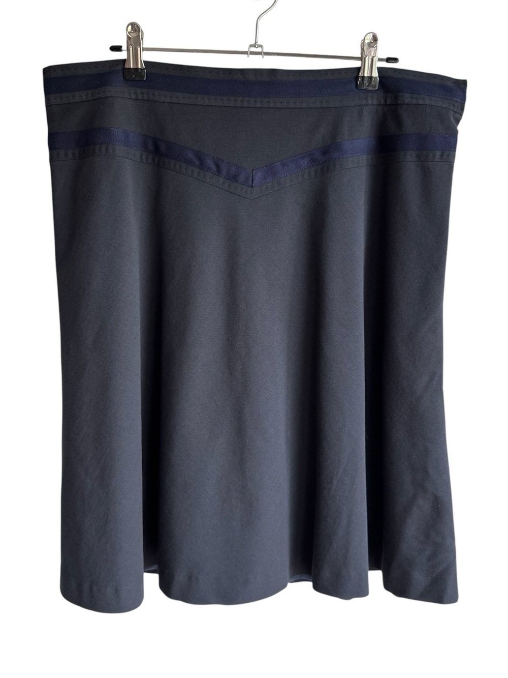 Marc Jacobs Wool Blend Skirt Sz 10 Navy Blue A-Line Classic Capsule Office